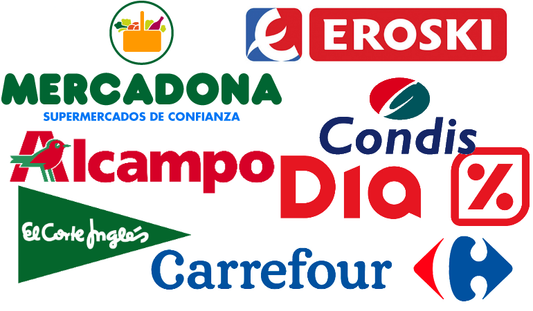 Logotipo de las principales cadenas de supermercados