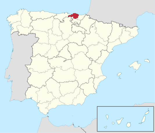 mapa de España remarcando Bilbao